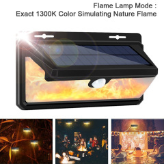 Milalit 158LED Solar Flame Light Motion Sensor Flickering Outdoor Waterproof Solar Power Security Wireless Wall Lights For Patio Garden Christmas Halloween New Year's Day Decoration
