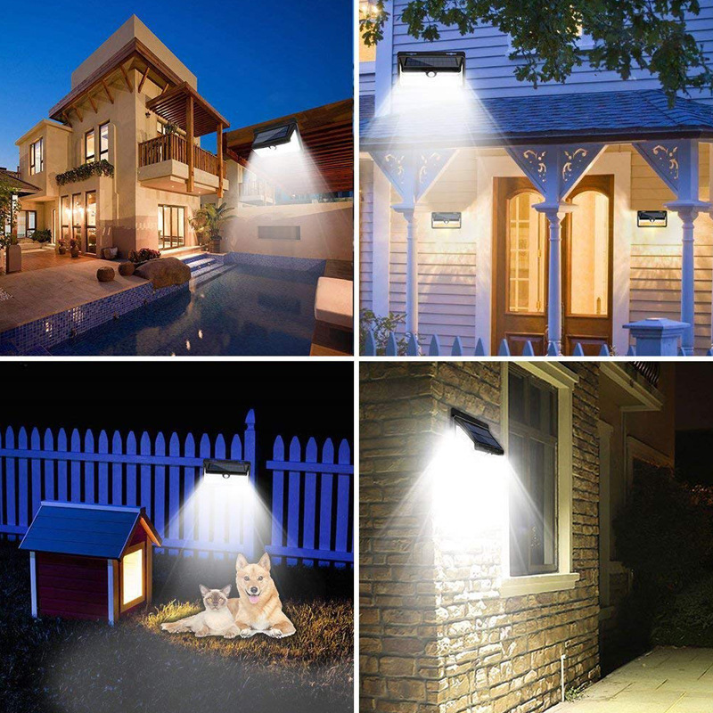 Milalit 158LED Solar Flame Light Motion Sensor Flickering Outdoor Waterproof Solar Power Security Wireless Wall Lights For Patio Garden Christmas Halloween New Year's Day Decoration