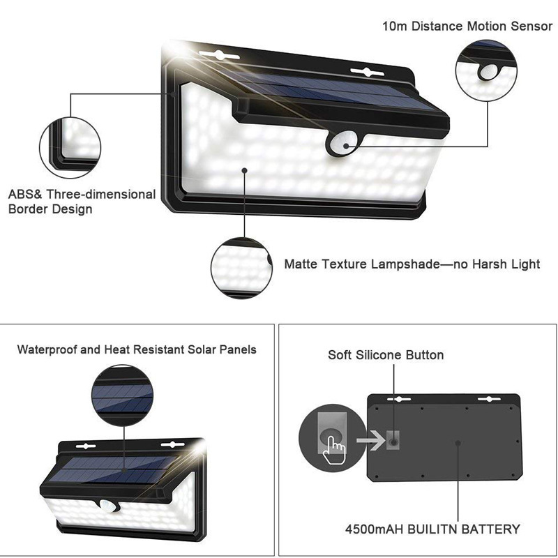 Milalit 158LED Solar Flame Light Motion Sensor Flickering Outdoor Waterproof Solar Power Security Wireless Wall Lights For Patio Garden Christmas Halloween New Year's Day Decoration