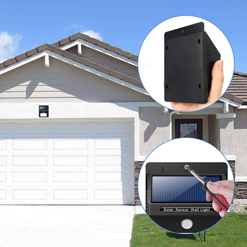 MilaLit Waterproof 20 LED 30LED 48LED 22LED Triangle Wall Solar Light Pathway Outdoor Lighting IP65 3 Modes Lamp Control Motion Sensor Lamps for Warehouse Garage Garden Gate