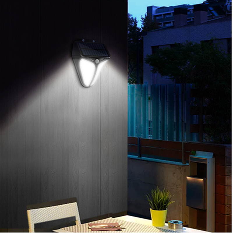 Milalit New PIR Motion Sensor Light Control Eagle Eye Solar LED Light Super High Brightness Long Lifespan Sunlight Power 38LED Garden Wall Lamps for Warehouse Garden Front Door Street Lighting Black