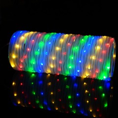 Milalit 8 Modes Solar Rope Lights Plastic String Lamps 12M Waterproof 100LED for Indoor Outdoor Garden Party Christmas Patio Lawn Decor Rope Waterproof Tube Light Copper Wire Fairy Lights for Fence Christmas Diwali Decoration