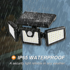Milalit Wireless Solar 74LED 70LED Split 3 Head Super Bright Wall Light Motion Senor Waterproof Outdoor Security Lights for Garden Warehouse Parking Front Gate