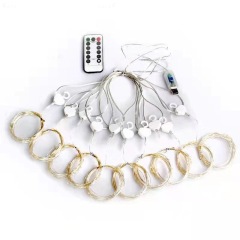 Milalit Decorative LED Curtain String Lights 8 Mode Flash Hanging Copper Wire Lamp USB Plug LED Curtain Fairy Lights with Remote Copper Wire String Lamp for Bedroom Window Christmas Wedding Party Engagement Window New Year's Day Party Ceremony
