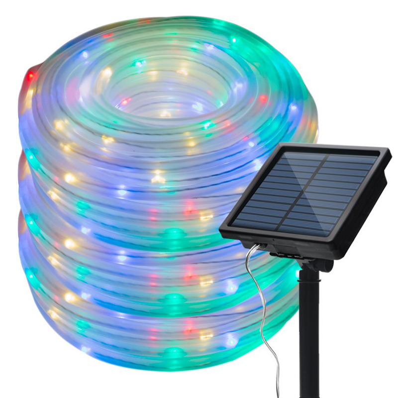 Milalit 8 Modes Solar Rope Lights Plastic String Lamps 12M Waterproof 100LED for Indoor Outdoor Garden Party Christmas Patio Lawn Decor Rope Waterproof Tube Light Copper Wire Fairy Lights for Fence Christmas Diwali Decoration
