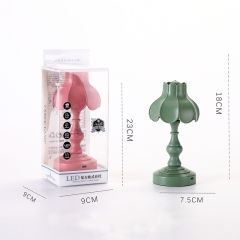 Milalit Europe Vintage Style USB Rechargeable High Brightness LED Lotus Flower Table Light Indoor Office Study Reading Graceful Bedroom Desk Lamp for Children Kids Lover Friend Gift Present