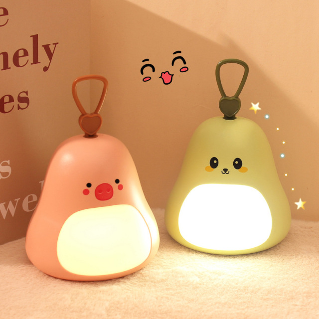 Milalit Avocado Green USB Rechargeable Color Changeable Night Light New Cute Cartoon Animal Hanging LED Table Lamp Bedroom Lovely Desk Sweet Light with Hook Mommy Night Lightsfor Children Mommy Nursing Reading