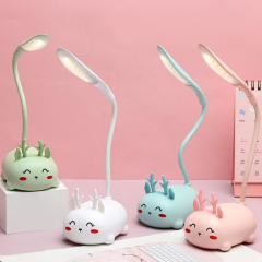 Milalit Mini Tiger Desk LED Lamp Creative Cartoon Cat Cute Rabbit Pet Folding Table Study Deer Bear Reading Eye Protection Pig USB Rechargeable Sheep Night Light for Children Kids Friends Christmas Birthday Gift Present