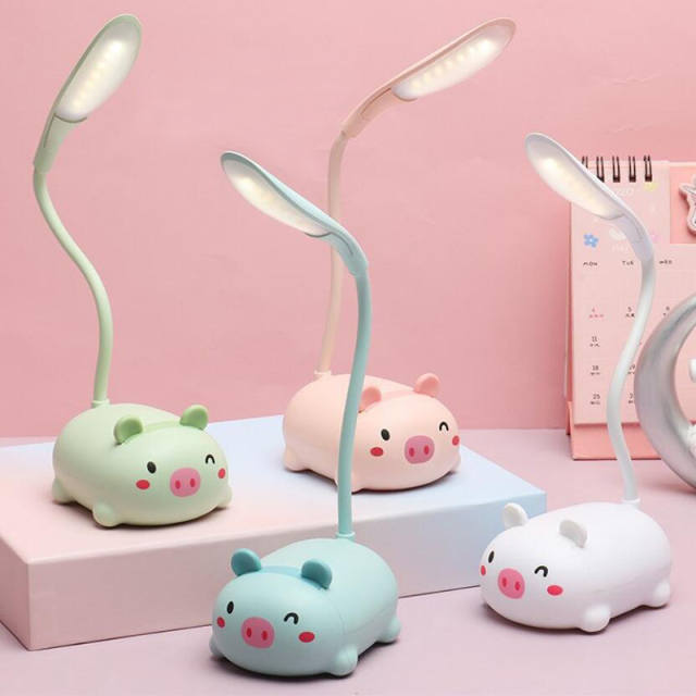 Milalit Mini Tiger Desk LED Lamp Creative Cartoon Cat Cute Rabbit Pet Folding Table Study Deer Bear Reading Eye Protection Pig USB Rechargeable Sheep Night Light for Children Kids Friends Christmas Birthday Gift Present
