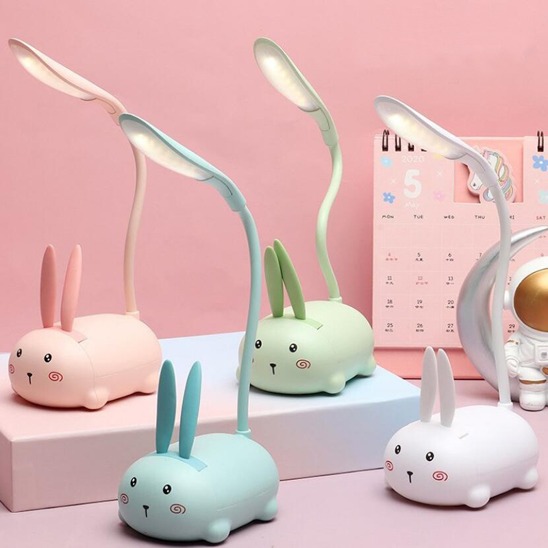 Milalit Mini Tiger Desk LED Lamp Creative Cartoon Cat Cute Rabbit Pet Folding Table Study Deer Bear Reading Eye Protection Pig USB Rechargeable Sheep Night Light for Children Kids Friends Christmas Birthday Gift Present