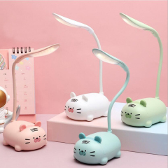 Milalit Mini Tiger Desk LED Lamp Creative Cartoon Cat Cute Rabbit Pet Folding Table Study Deer Bear Reading Eye Protection Pig USB Rechargeable Sheep Night Light for Children Kids Friends Christmas Birthday Gift Present