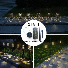 Milalit Solar House Hardscape LED High Brightness Pilar Moon Star Dots Lights Moonlight Star Shadow Wireless Outdoor Post Lamp for House Patio Lawn Garden Walkway Pathway Lighting Ground Insert or Hanging