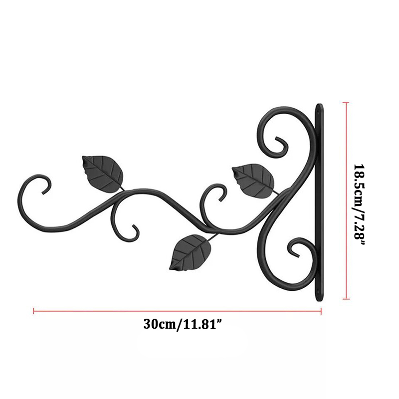 Milalit 3 Leaf Pattern Hanging Metal Iron Brackets Wall Mounted Golden Black White Hooks for Outdoor Garden Plant Lantern Decoration Hooks Metal Brackets for Solar Light Bird Feeder Lantern Indoor Coats Keys Wind Chimes with Screws