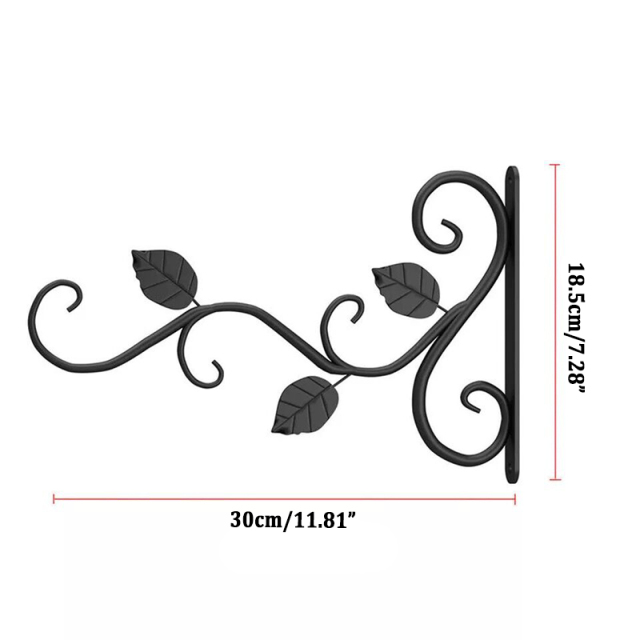 Milalit 3 Leaf Pattern Hanging Metal Iron Brackets Wall Mounted Golden Black White Hooks for Outdoor Garden Plant Lantern Decoration Hooks Metal Brackets for Solar Light Bird Feeder Lantern Indoor Coats Keys Wind Chimes with Screws