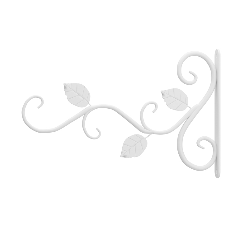 Milalit 3 Leaf Pattern Hanging Metal Iron Brackets Wall Mounted Golden Black White Hooks for Outdoor Garden Plant Lantern Decoration Hooks Metal Brackets for Solar Light Bird Feeder Lantern Indoor Coats Keys Wind Chimes with Screws