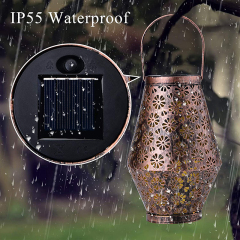 Milalit Rustproof Solar Daisy Flower Pattern Shadow LED Bottle Jar Metal Iron Luz Lantern Retro Vintage Style Metal Iron Hanging Lamps Table Lamps Hanged Light for Backyard Fence Porch Walkway Courtyard Christmas Party