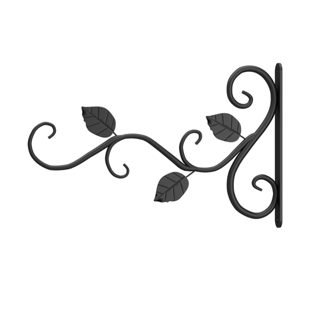 Milalit 3 Leaf Pattern Hanging Metal Iron Brackets Wall Mounted Golden Black White Hooks for Outdoor Garden Plant Lantern Decoration Hooks Metal Brackets for Solar Light Bird Feeder Lantern Indoor Coats Keys Wind Chimes with Screws