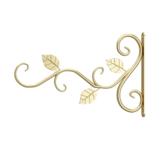 Milalit 3 Leaf Pattern Hanging Metal Iron Brackets Wall Mounted Golden Black White Hooks for Outdoor Garden Plant Lantern Decoration Hooks Metal Brackets for Solar Light Bird Feeder Lantern Indoor Coats Keys Wind Chimes with Screws