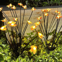 Milalit Solar Honeybee 6 Heads 8 Heads 10 Heads Swaying Bee Lights Waterproof Insects Grace Outdoor Warm White ABS Lamp for Outdoor Holiday Decoration