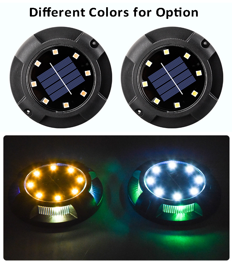 Milalit Upgrade Ground Solar Lights Outdoor Waterproof Dusk to Dawn 8LED 4pcs RGB Blue Lamps for Garden Yard Pathway Driveway Lawn Patio