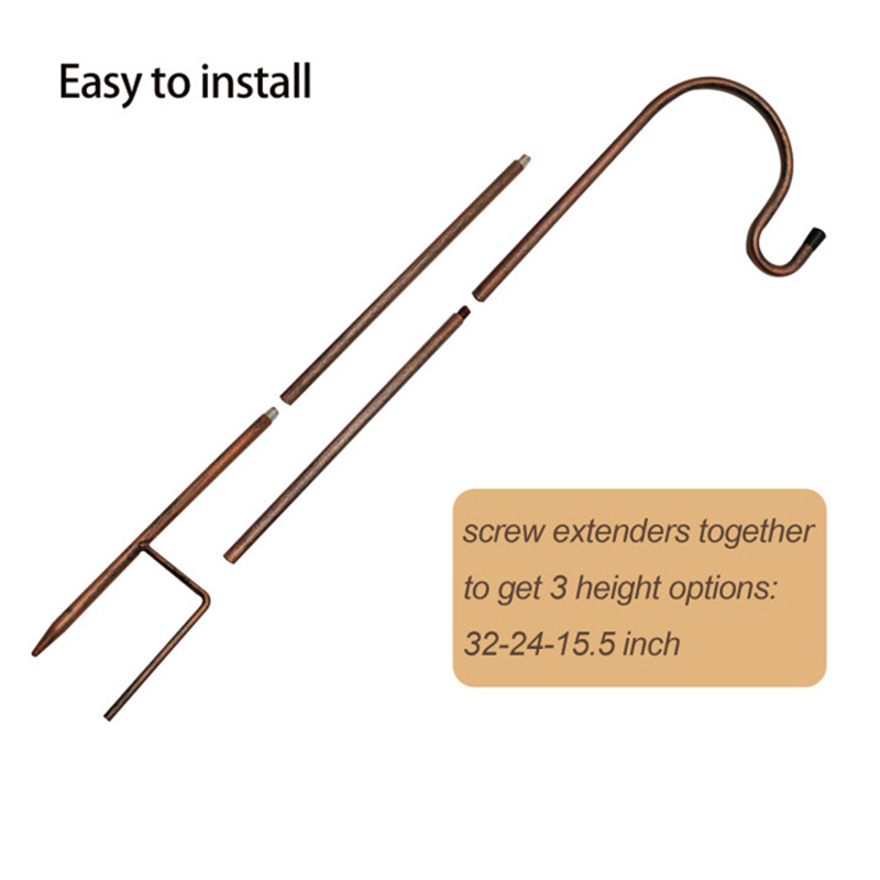 Milalit 1.2m Premium Metal Iron Shepherd Hooks for Hanging Solar Light Bird Feeder Mason Jars Plant Hangers Flower Basket Christmas Lamp 32 inch 0.8m Metal Iron Shepherd Hooks for Solar Lanterns Bird Feeder Plant Wedding Flower Basket Christmas Lights