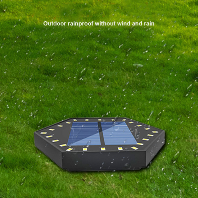 Milalit Connectable Solar Hexagon 24LED Ground Light Control Li-ion Battery Wall Mounted Waterproof Outdoor ABS Lawn Lamp for Fence Path  Underground Light Wall Mounted ConnectedOutdoor ABS CE RoHs Certified Lawn Light for Fence Courtyard