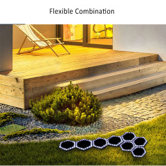 Milalit Connectable Solar Hexagon 24LED Ground Light Control Li-ion Battery Wall Mounted Waterproof Outdoor ABS Lawn Lamp for Fence Path  Underground Light Wall Mounted ConnectedOutdoor ABS CE RoHs Certified Lawn Light for Fence Courtyard
