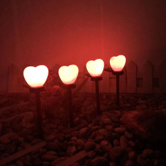 Milalit Solar Red Hearts Shape Lawn LED Light Pink Romantic Garden Lamp for Lovers Valentine's Day Proposal Wedding Yard Decoration