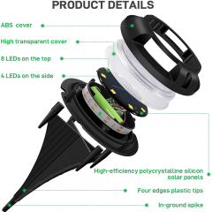 Milalit Upgrade Ground Solar Lights Outdoor Waterproof Dusk to Dawn 8LED 4pcs RGB Blue Lamps for Garden Yard Pathway Driveway Lawn Patio