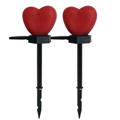 Milalit Solar Red Hearts Shape Lawn LED Light Pink Romantic Garden Lamp for Lovers Valentine's Day Proposal Wedding Yard Decoration