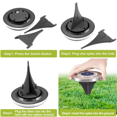 Milalit Solar Ground Lights Outdoor 8 LED SMD5050 Waterproof Stainless Steel Lawn Lights with Rippled Cover for Garden Yard Pathway Driveway Decoration
