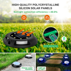 Milalit Upgrade Ground Solar Lights Outdoor Waterproof Dusk to Dawn 8LED 4pcs RGB Blue Lamps for Garden Yard Pathway Driveway Lawn Patio