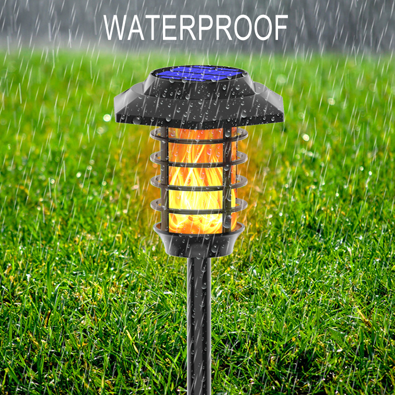 Milalit Outdoor Solar Flickering Flame Light 66LED 48LED Dancing Fire Lawn Lighting Waterproof IP65 Torch Lamp for Garden Pathway Yard Christmas Halloween Festival