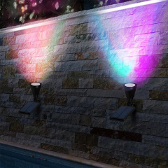 Milalit Colorful RGB Changeable Solar 7 LED Spotlight Landscape Front Door Yard Waterproof Spot Light Garden Lawn Outdoor Lighting Lamps