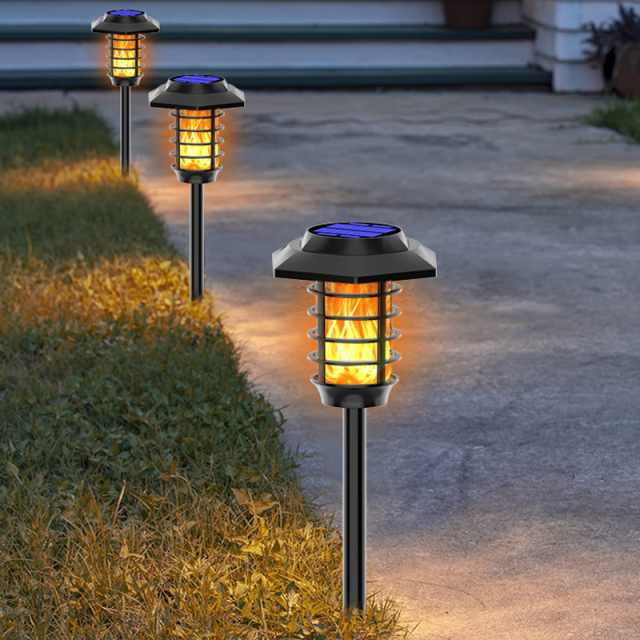 Milalit Outdoor Solar Flickering Flame Light 66LED 48LED Dancing Fire Lawn Lighting Waterproof IP65 Torch Lamp for Garden Pathway Yard Christmas Halloween Festival