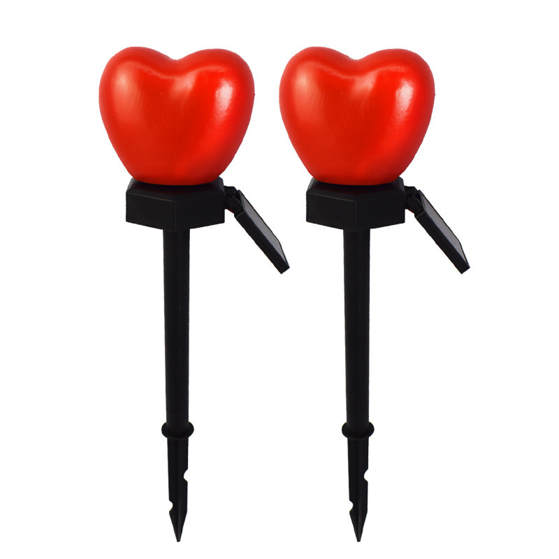 Milalit Solar Red Hearts Shape Lawn LED Light Pink Romantic Garden Lamp for Lovers Valentine's Day Proposal Wedding Yard Decoration