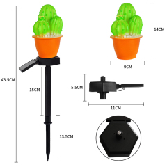 Milalit New Solar Decorative Green Cactus Plant Pot Lamp LED ABS Artificial 3 Heads Flowerpot Stake Light for Garden Lawn Pathway Porch Outdoor LED Warm Artificial Cactus Green Plant Lamp Weatherproof Garden Lawn Stake Light for Yard Park Festival
