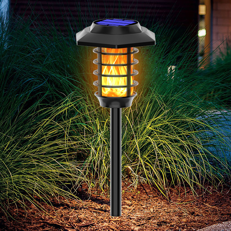 Milalit Outdoor Solar Flickering Flame Light 66LED 48LED Dancing Fire Lawn Lighting Waterproof IP65 Torch Lamp for Garden Pathway Yard Christmas Halloween Festival