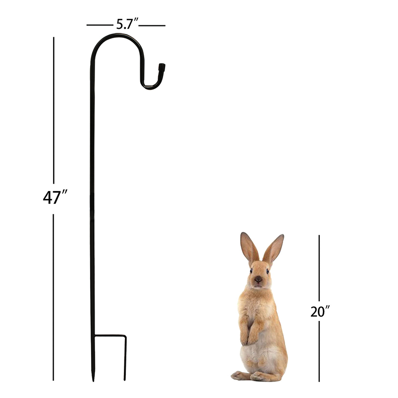 Milalit 1.2m Premium Metal Iron Shepherd Hooks for Hanging Solar Light Bird Feeder Mason Jars Plant Hangers Flower Basket Christmas Lamp 32 inch 0.8m Metal Iron Shepherd Hooks for Solar Lanterns Bird Feeder Plant Wedding Flower Basket Christmas Lights