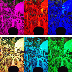 Milalit Colorful RGB Changeable Solar 7 LED Spotlight Landscape Front Door Yard Waterproof Spot Light Garden Lawn Outdoor Lighting Lamps