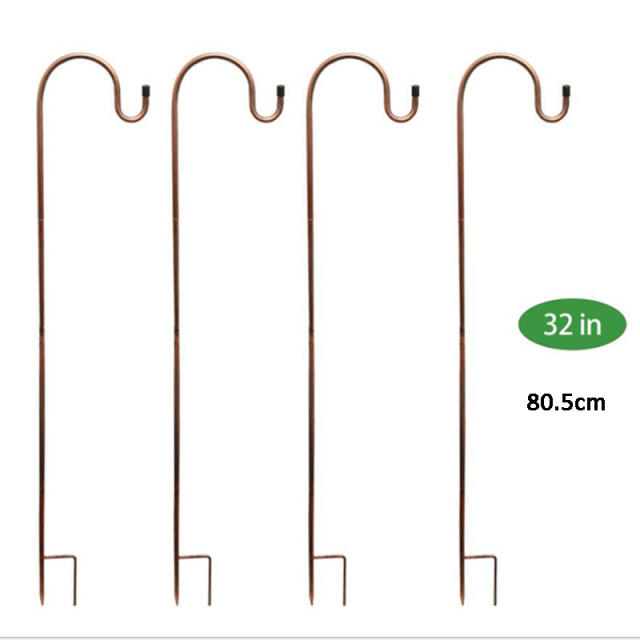 Milalit 1.2m Premium Metal Iron Shepherd Hooks for Hanging Solar Light Bird Feeder Mason Jars Plant Hangers Flower Basket Christmas Lamp 32 inch 0.8m Metal Iron Shepherd Hooks for Solar Lanterns Bird Feeder Plant Wedding Flower Basket Christmas Lights