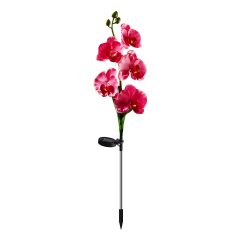 Milalit Natural Solar Artificial Phalaenopsis Flower Light Stainless Butterfly Orchid Fabric Stake Lawn Lamp for Garden Villa Decor Wireless Butterfly Orchid LED Lamp Pink Purple White Yellow Flower Branches Floral Stem Stake Light for Park Yard