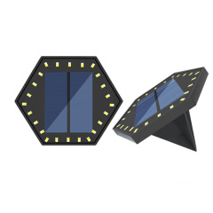 Milalit Connectable Solar Hexagon 24LED Ground Light Control Li-ion Battery Wall Mounted Waterproof Outdoor ABS Lawn Lamp for Fence Path  Underground Light Wall Mounted ConnectedOutdoor ABS CE RoHs Certified Lawn Light for Fence Courtyard