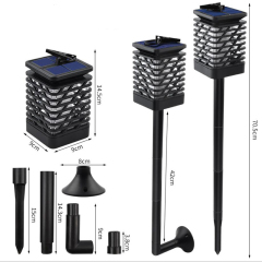 Milalit Modern Outdoor Lighting Waterproof Flickering Flames Torches Lights Solar Powered Hanging Lantern with Clips Lawn Wall Mount for Christmas Halloween Festival Holiday Decoration