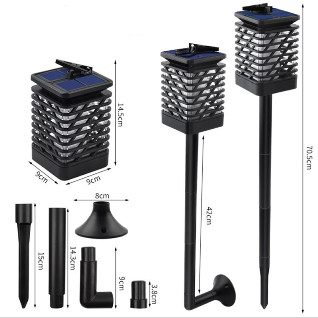 Milalit Modern Outdoor Lighting Waterproof Flickering Flames Torches Lights Solar Powered Hanging Lantern with Clips Lawn Wall Mount for Christmas Halloween Festival Holiday Decoration