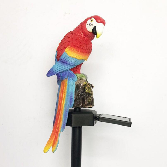 Milalit Solar Powered Parrot Light Bird Blue Red Yellow Green Resin Life-like Animal Decorative Lamps for Yard Lawn Outdoor Lighting Outdoor Waterproof Parrot Garden Stakes Light Sunlight Powered Landscape Lamp for Garden Patio Walkway Pathway Road