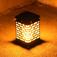 Milalit Modern Outdoor Lighting Waterproof Flickering Flames Torches Lights Solar Powered Hanging Lantern with Clips Lawn Wall Mount for Christmas Halloween Festival Holiday Decoration