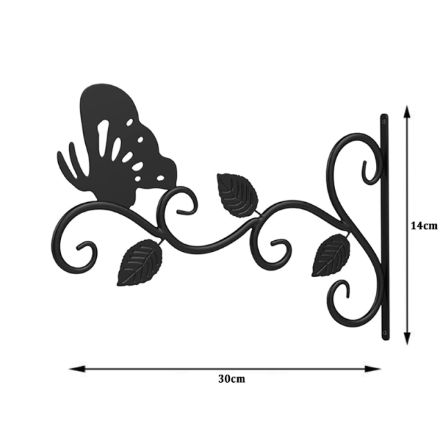 Milalit Butterfly 3 Leaf Design Metal Iron Hook Indoor Balcony Kitchen Bathroom Brackets Outdoor Hangers for Clothes Lantern Flowerpot