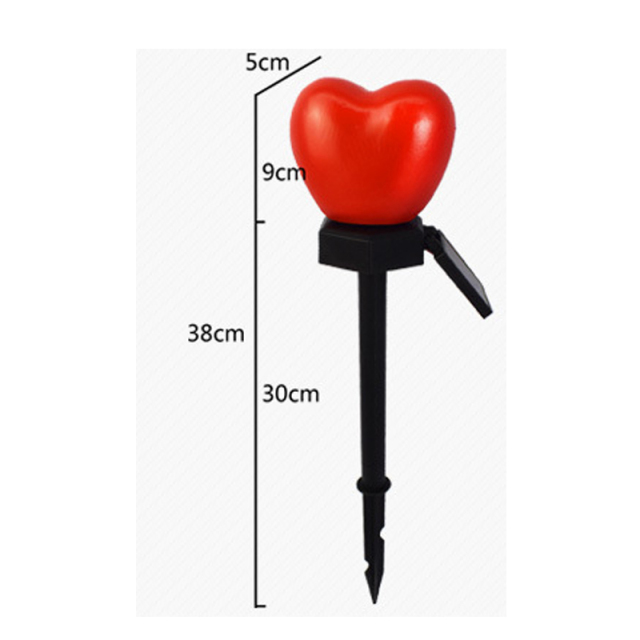 Milalit Solar Red Hearts Shape Lawn LED Light Pink Romantic Garden Lamp for Lovers Valentine's Day Proposal Wedding Yard Decoration