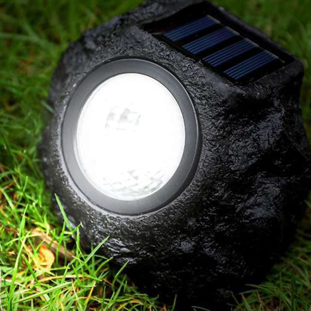 Milalit Solar LED Outdoor Decorative Super Bright Garden Rock Lawn Lights IP65 Waterproof Resin Pathway Fake Stone Lamp Spotlights for Garden Yard Walkway Pathway Patio Driveway